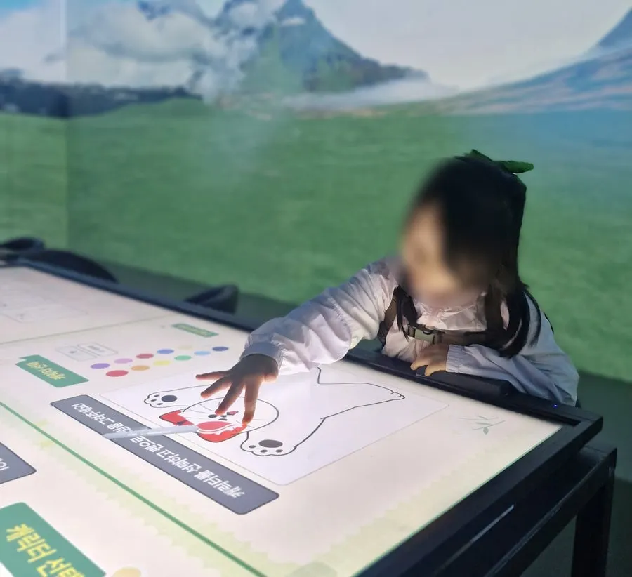 A recreated comic scene inside the artist exhibition hall
