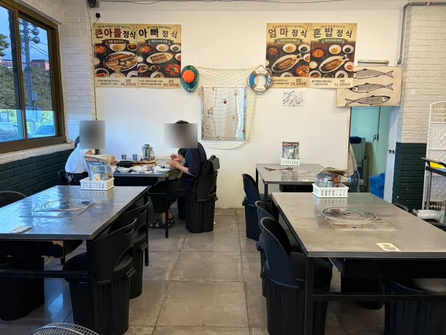 Dining hall with about 7 tables at the local restaurant
