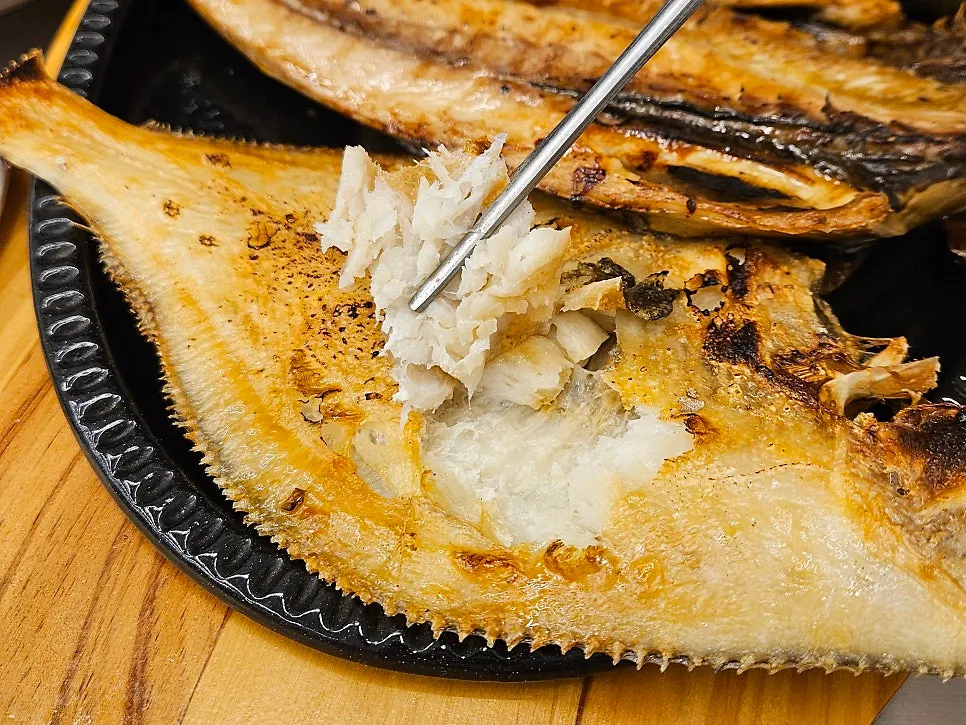 Charcoal-grilled flounder
