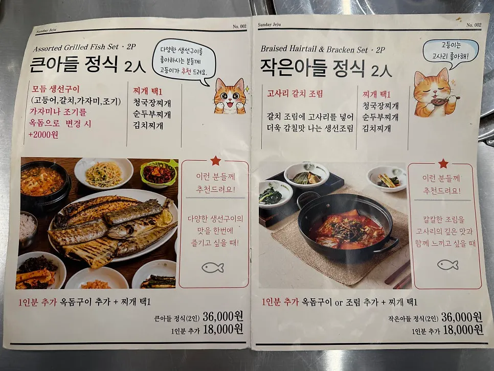 Susunan menu set Keun-adeul