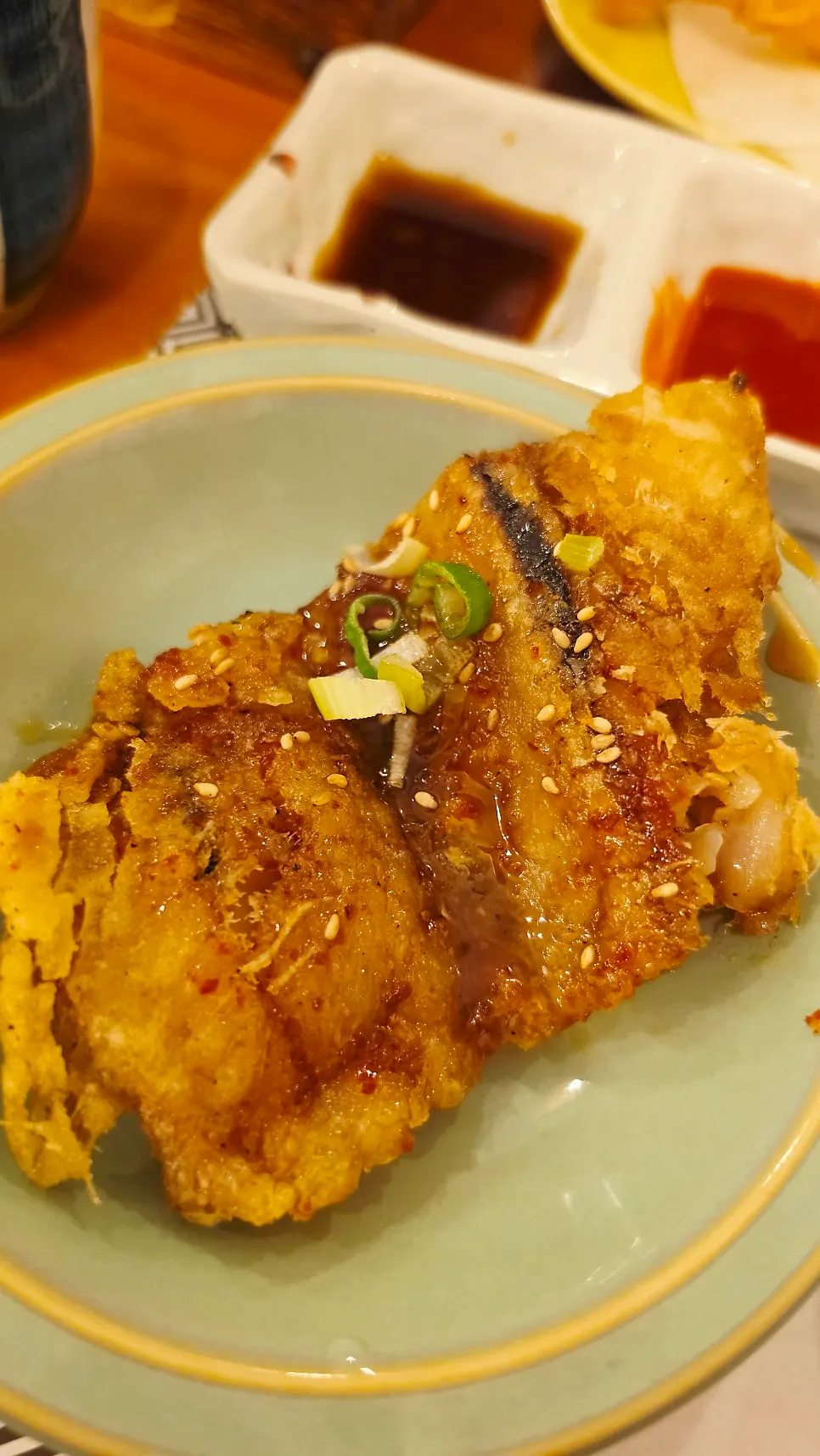 A seafood dish from the Jeonbokchon table spread