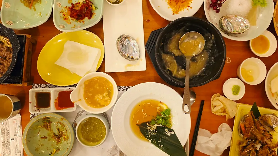 Table at Jeonbokchon after finishing the meal