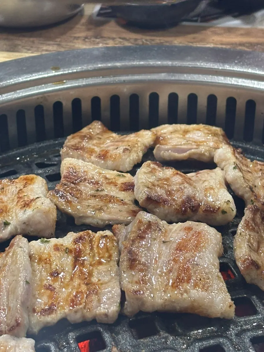 Extra pork belly on the charcoal grill