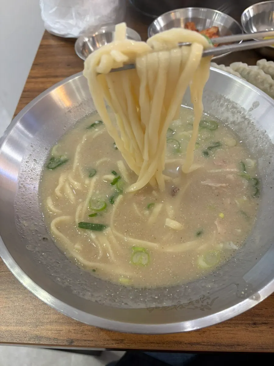 Chewy noodles in a thick perilla-powder broth