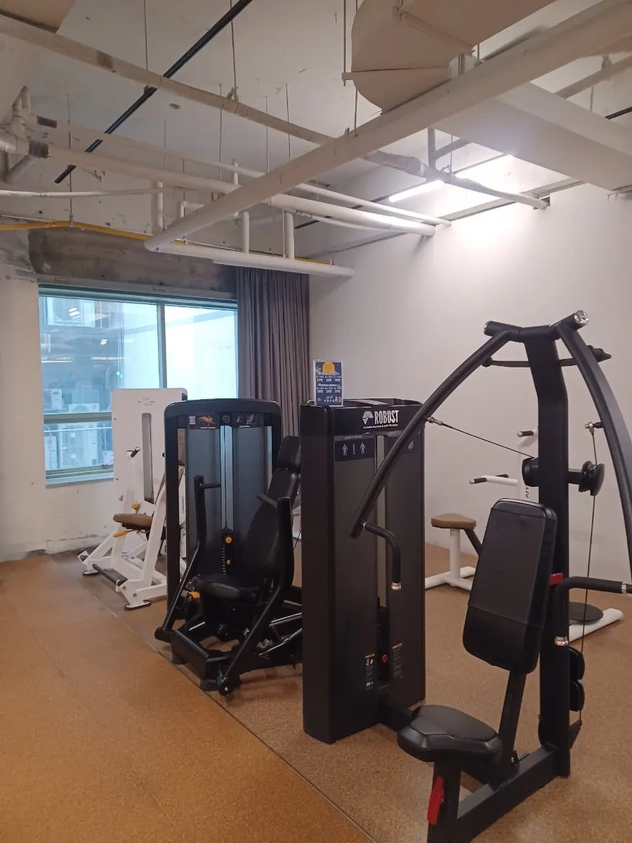 Tidy free-weight workout space