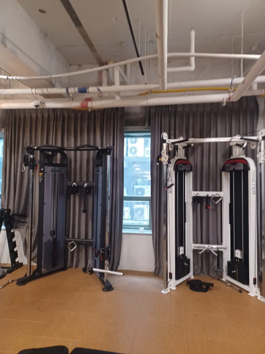 Free-weight zone with roomy equipment spacing
