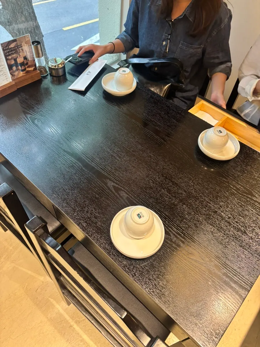 A neatly set table at Tanbaek