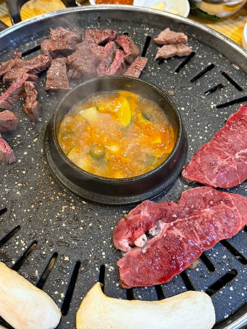 Table after finishing all six beef cuts