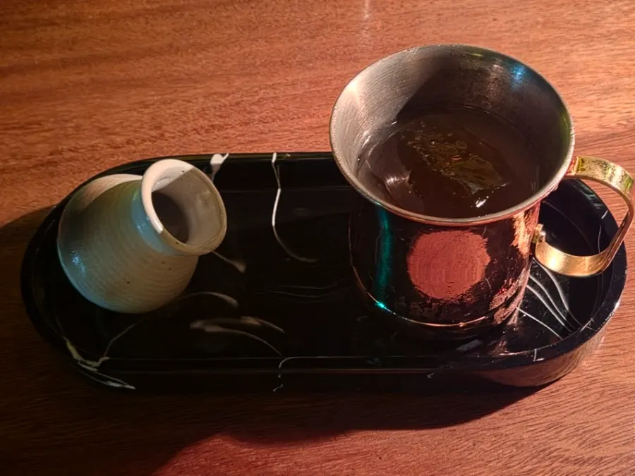 Moscow Mule served in a copper mug