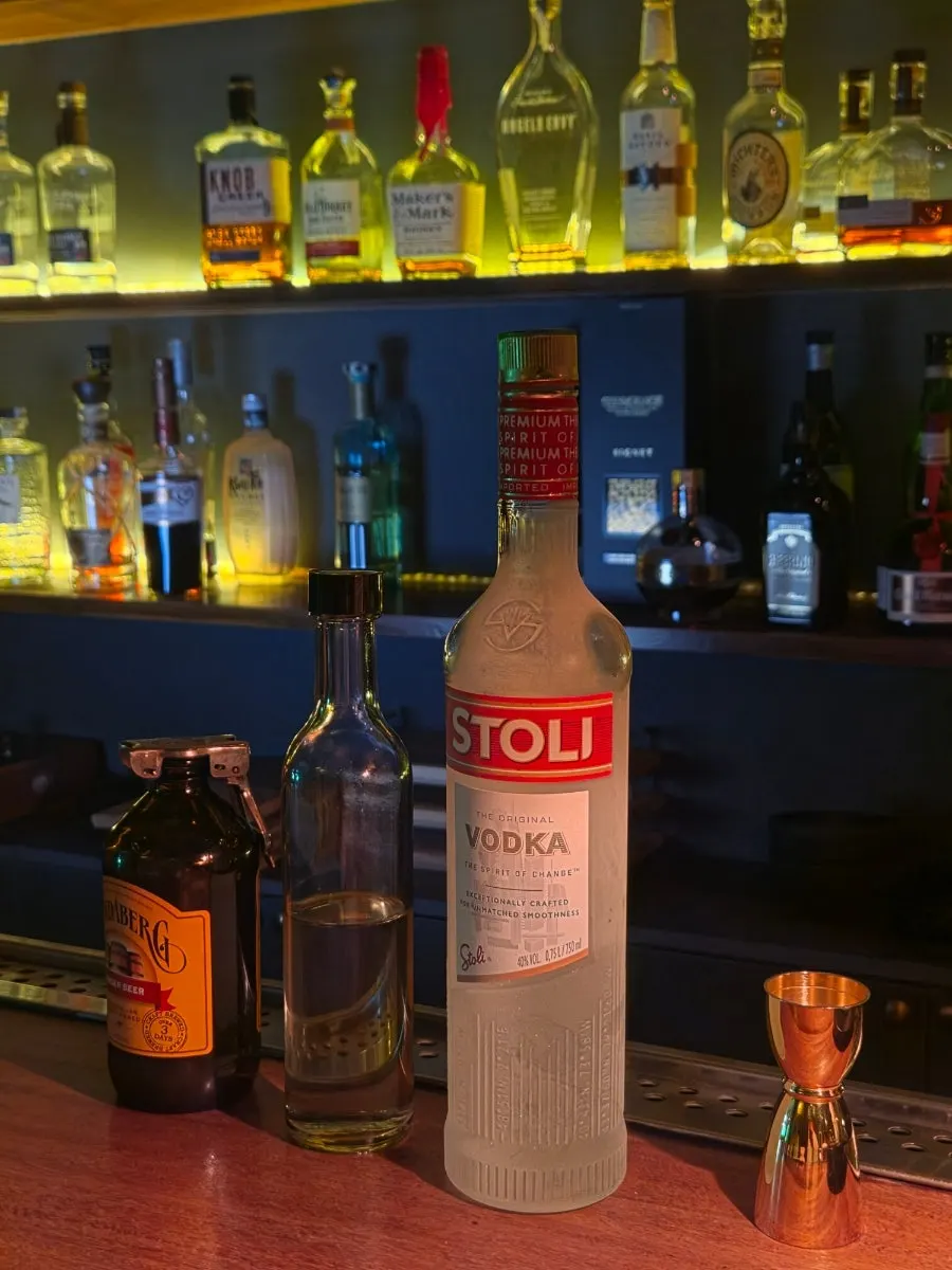 Dry ice smoke spreading from the Moscow Mule