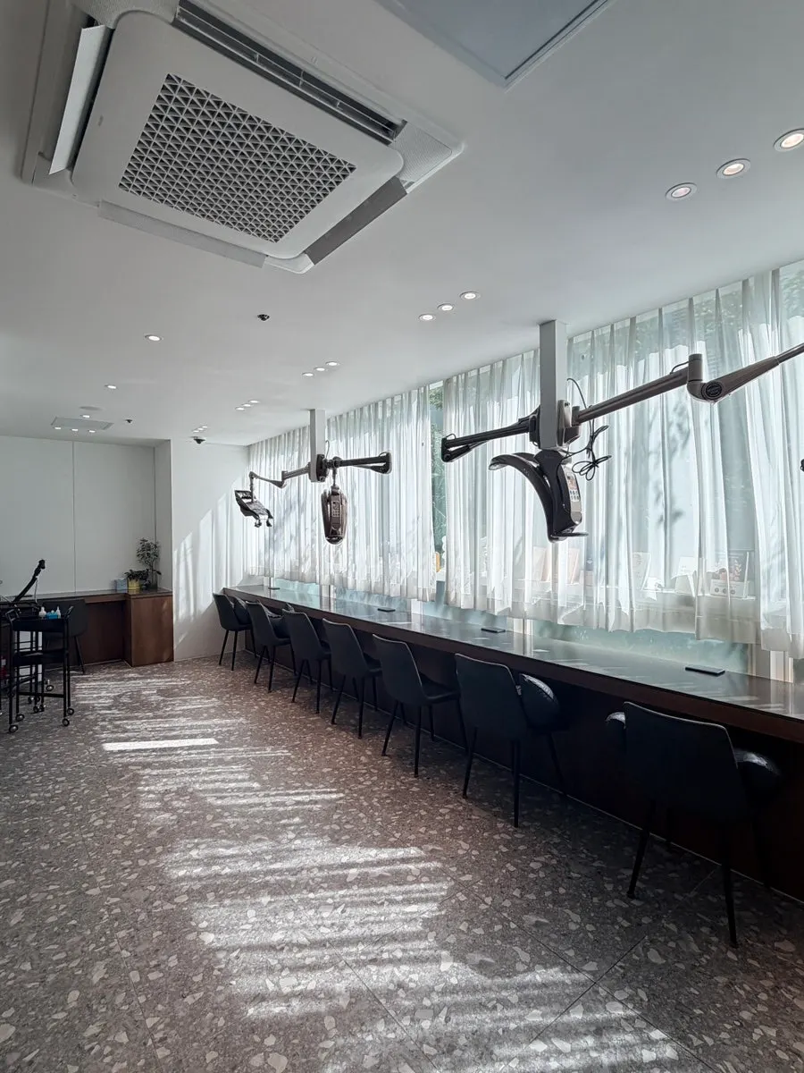 Hair salon space with plant accents