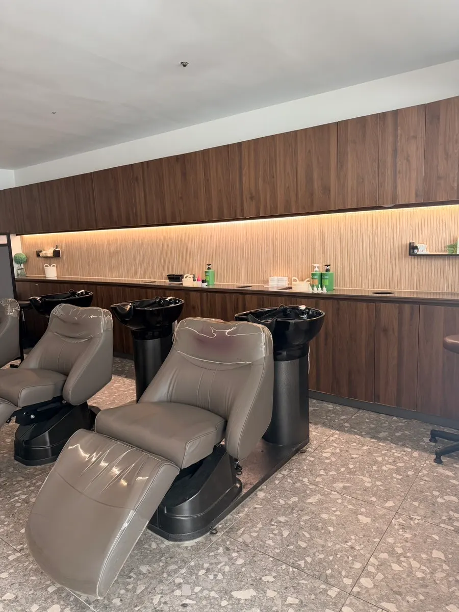Neatly arranged hair salon interior