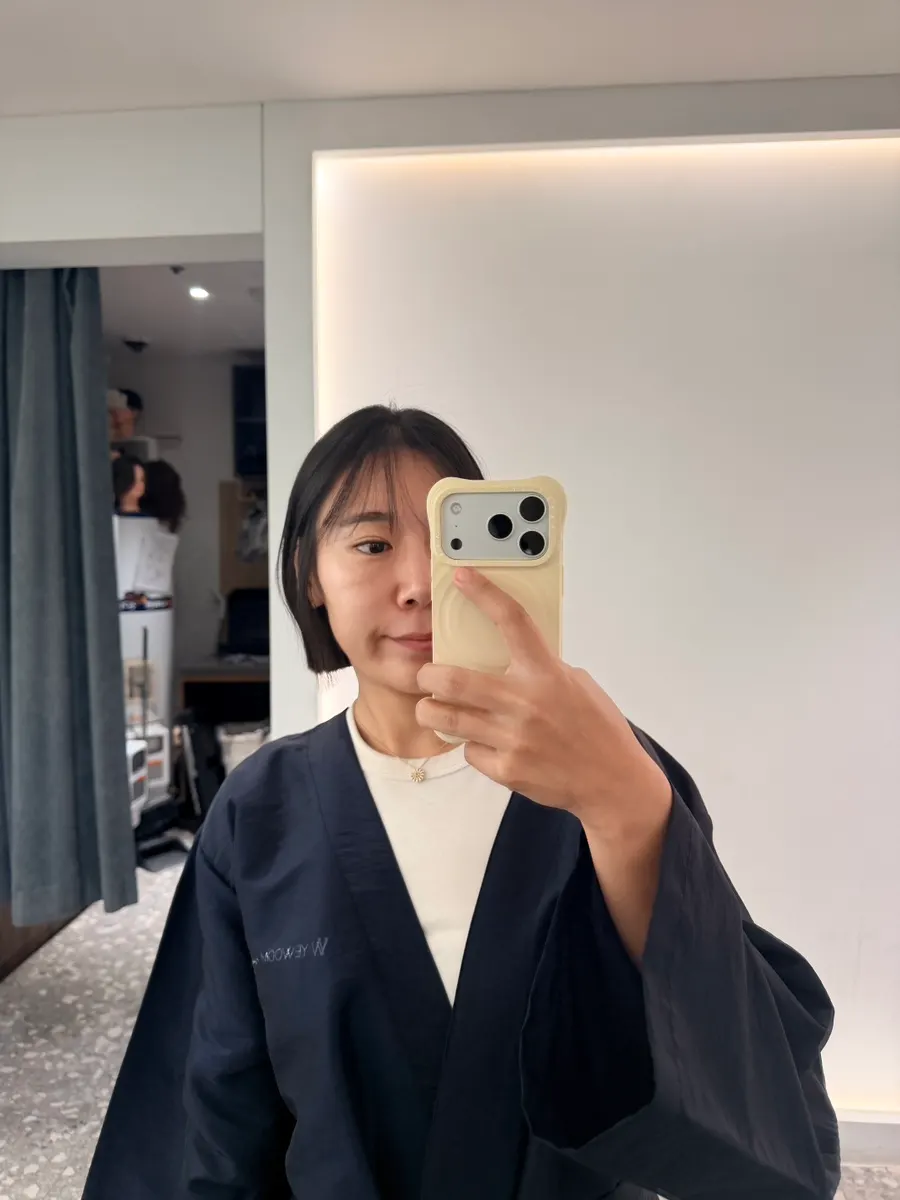 Neatly smoothed hair texture after straightening