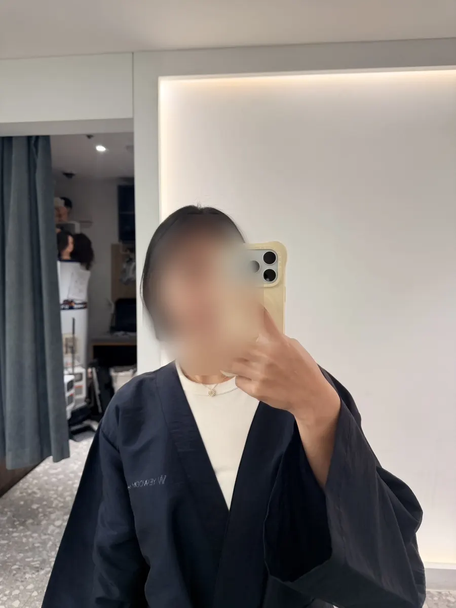 Neatly smoothed hair texture after straightening