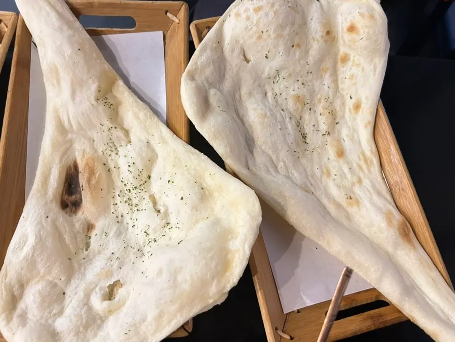 Plain naan, the kids' favorite
