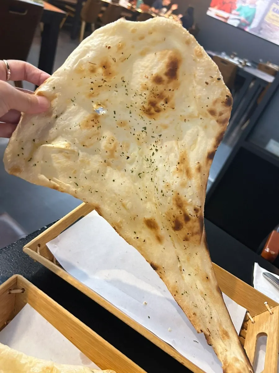 Large garlic naan and butter naan