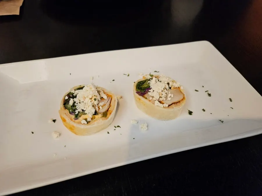 Naan-wich starter topped with traditional Indian cheese