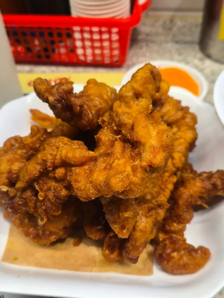 Fried chicken neck meat ordered as a side