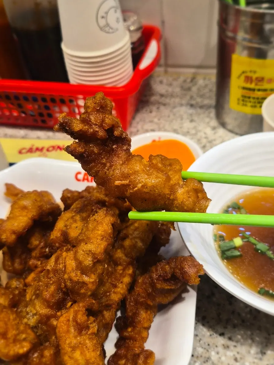 Fried chicken neck meat ordered as a side