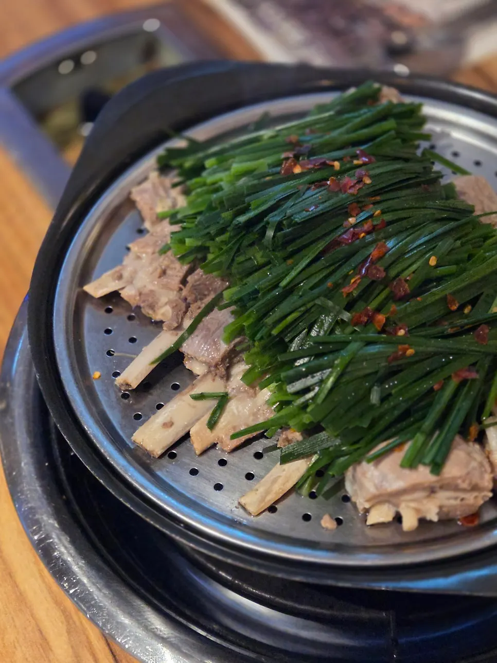 Tender boiled lamb rib meat