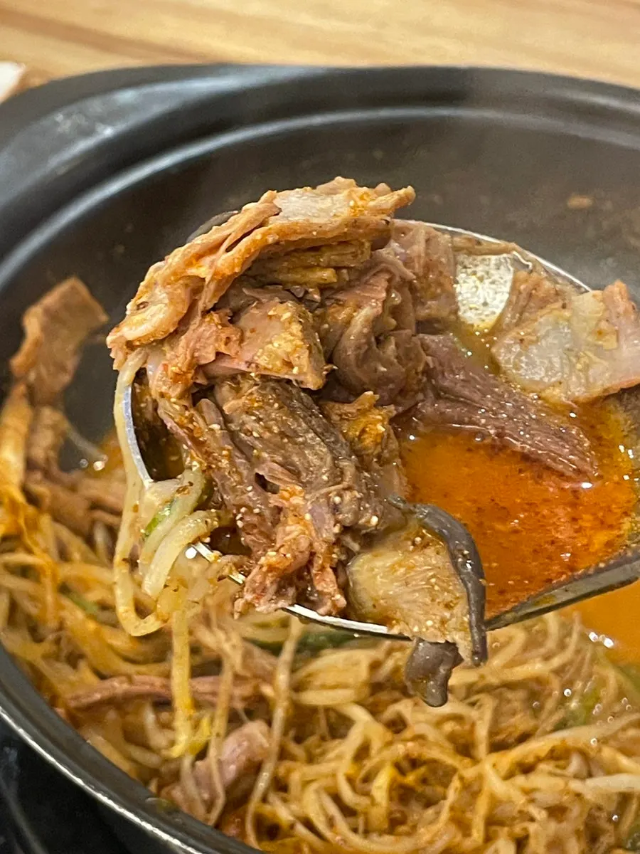 Spicy hangover hot pot loaded with lamb