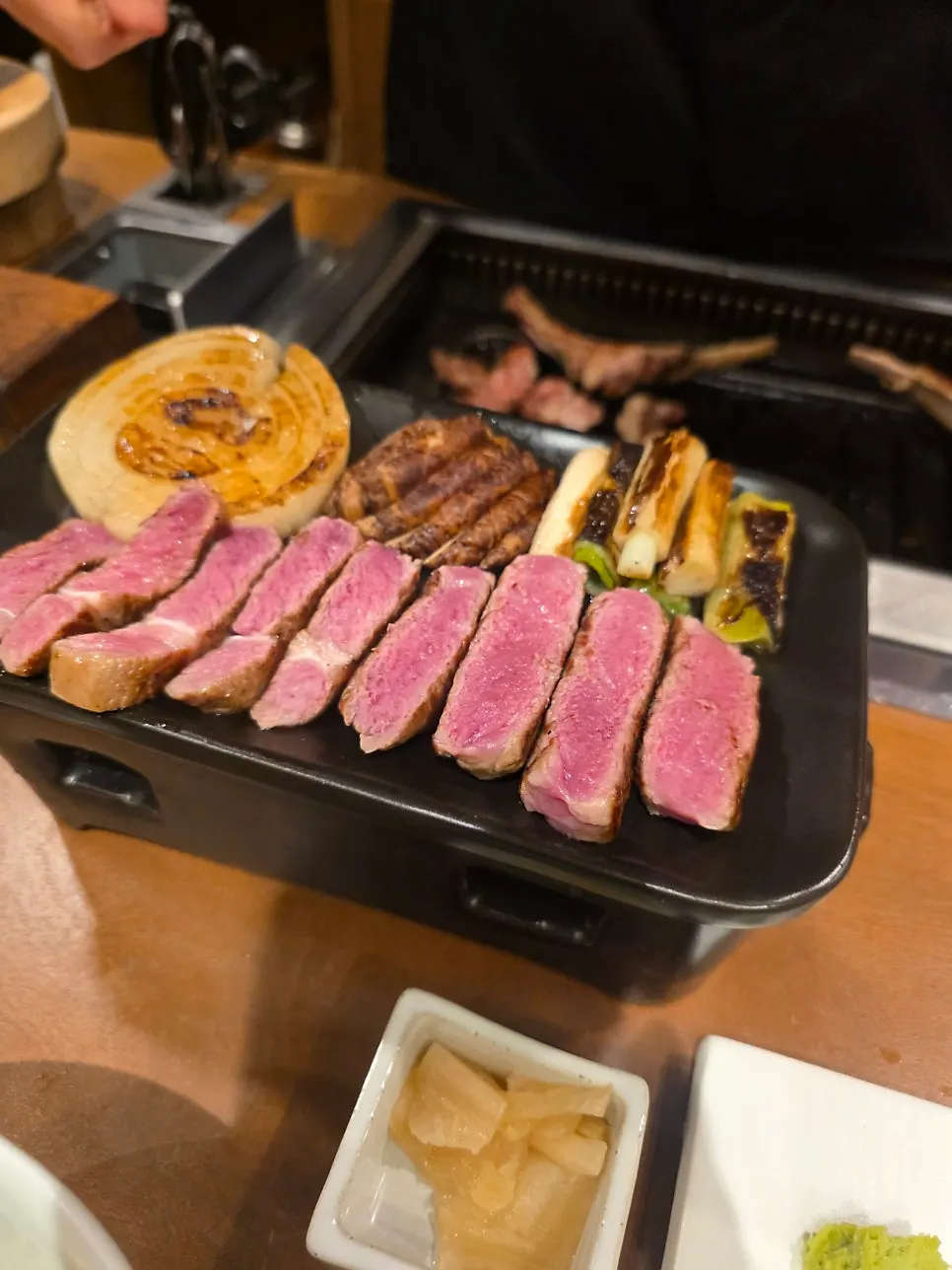 Sliced pieces of grilled shoulder rack