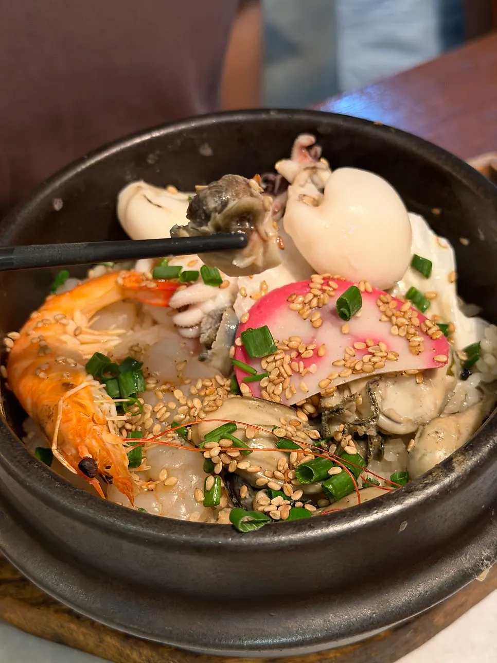 Baby octopus found inside the seafood sotbap