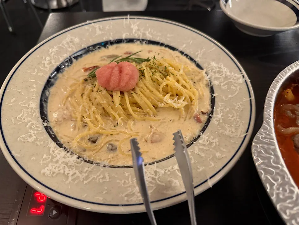 Mentaiko cream pasta at Bacha Jeongja