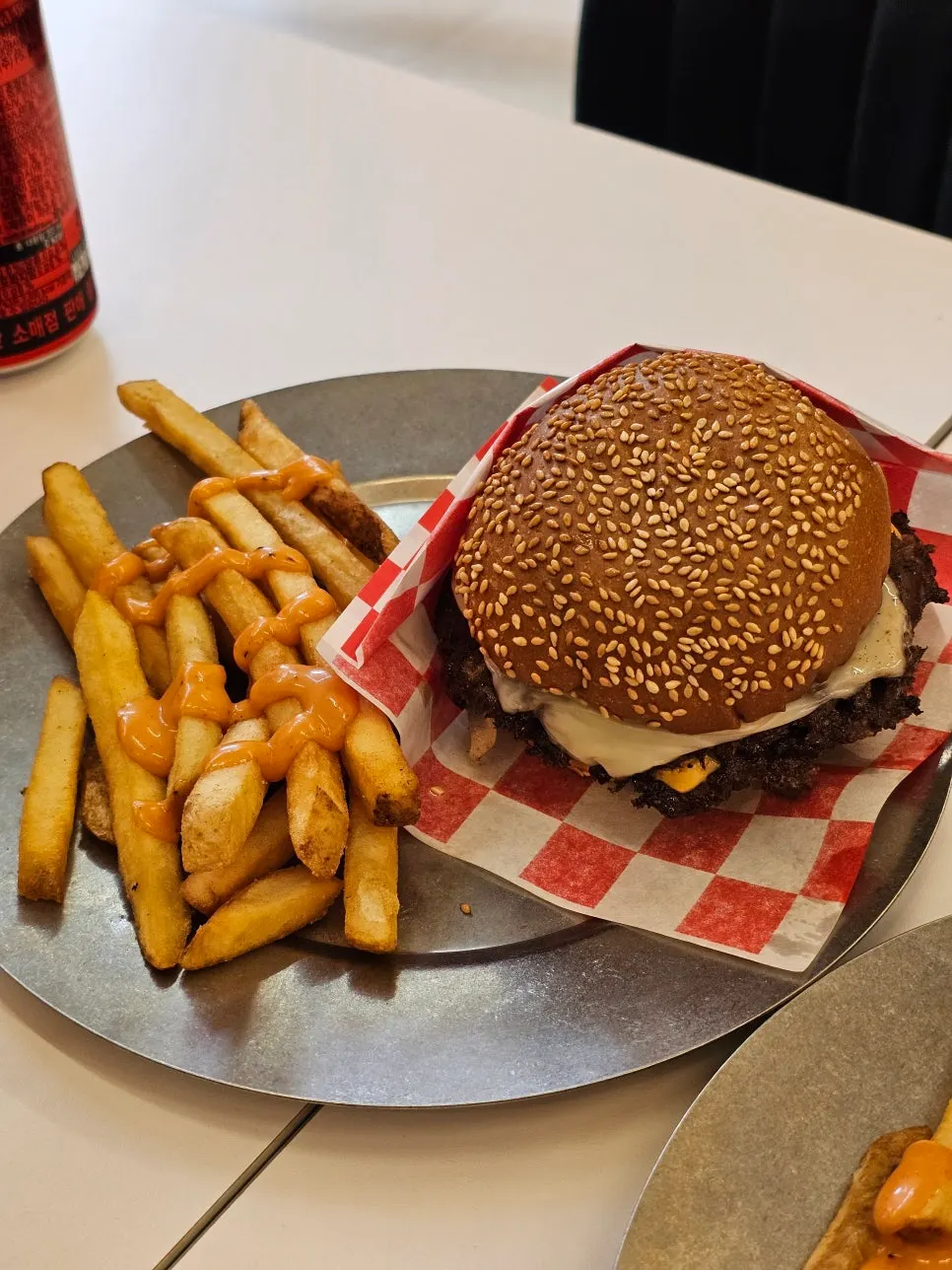 Double cheeseburger with two patties