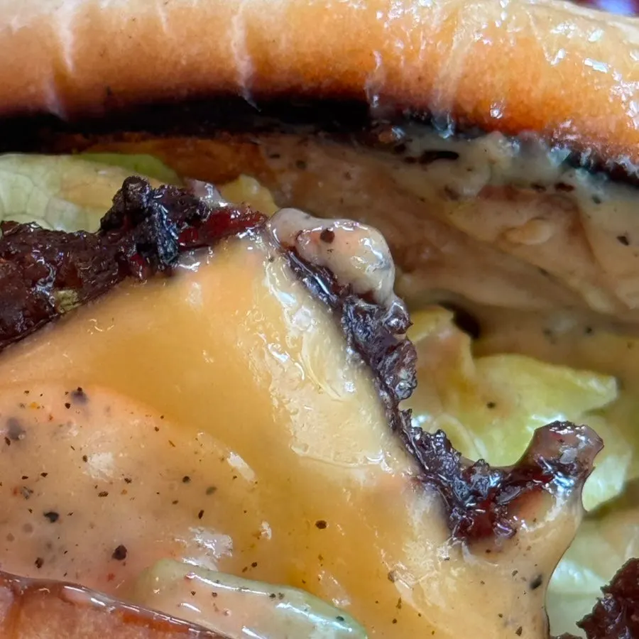 Juicy handmade double cheeseburger