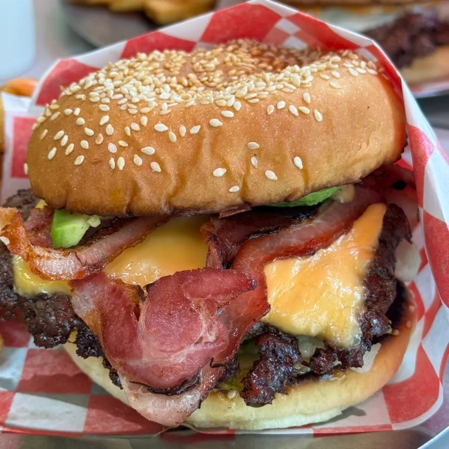 Handmade burger with a flavorful butter bun
