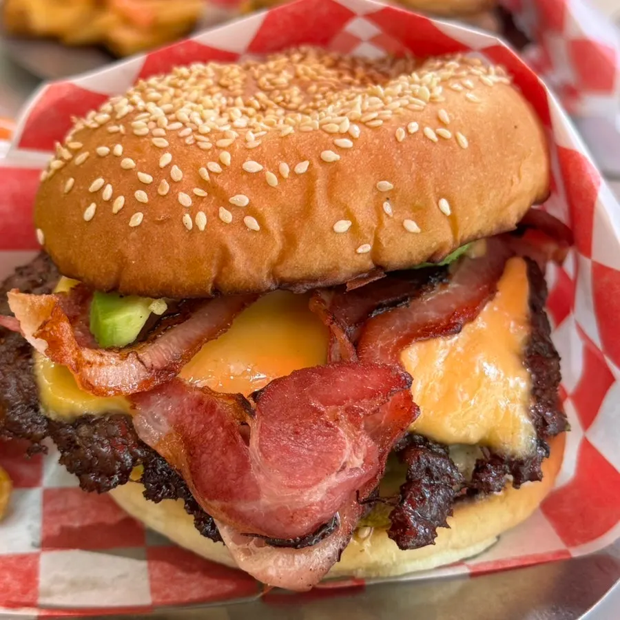 Burger with bacon and sauce