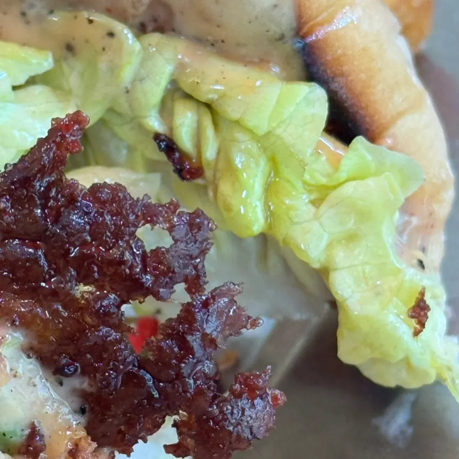 Burger showing quality ingredients and generous fillings