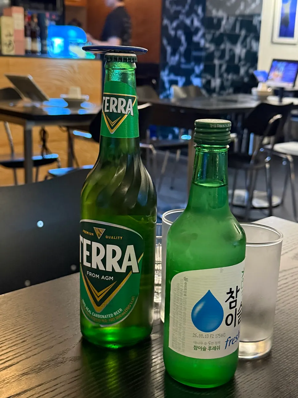 해물찜과 소맥 상차림