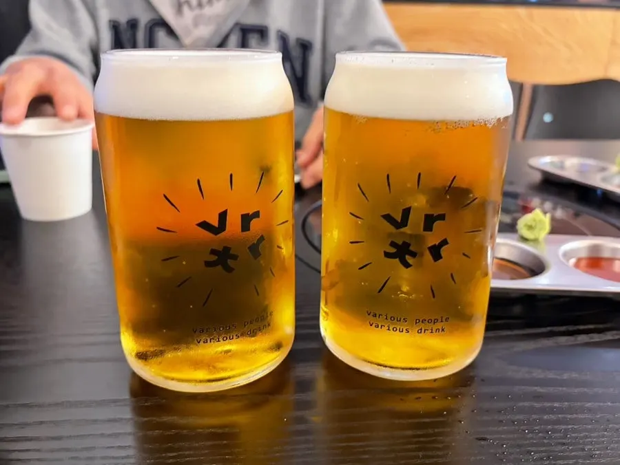 A glass of cold draft beer