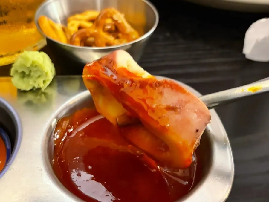 Pot of seafood jjim eaten without added noodles