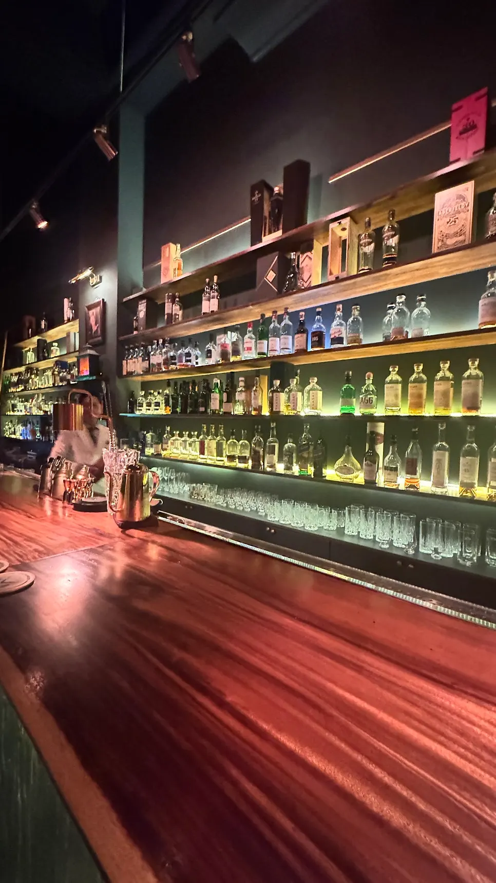 Atmosphere at The Momento whiskey bar in Jeongja-dong