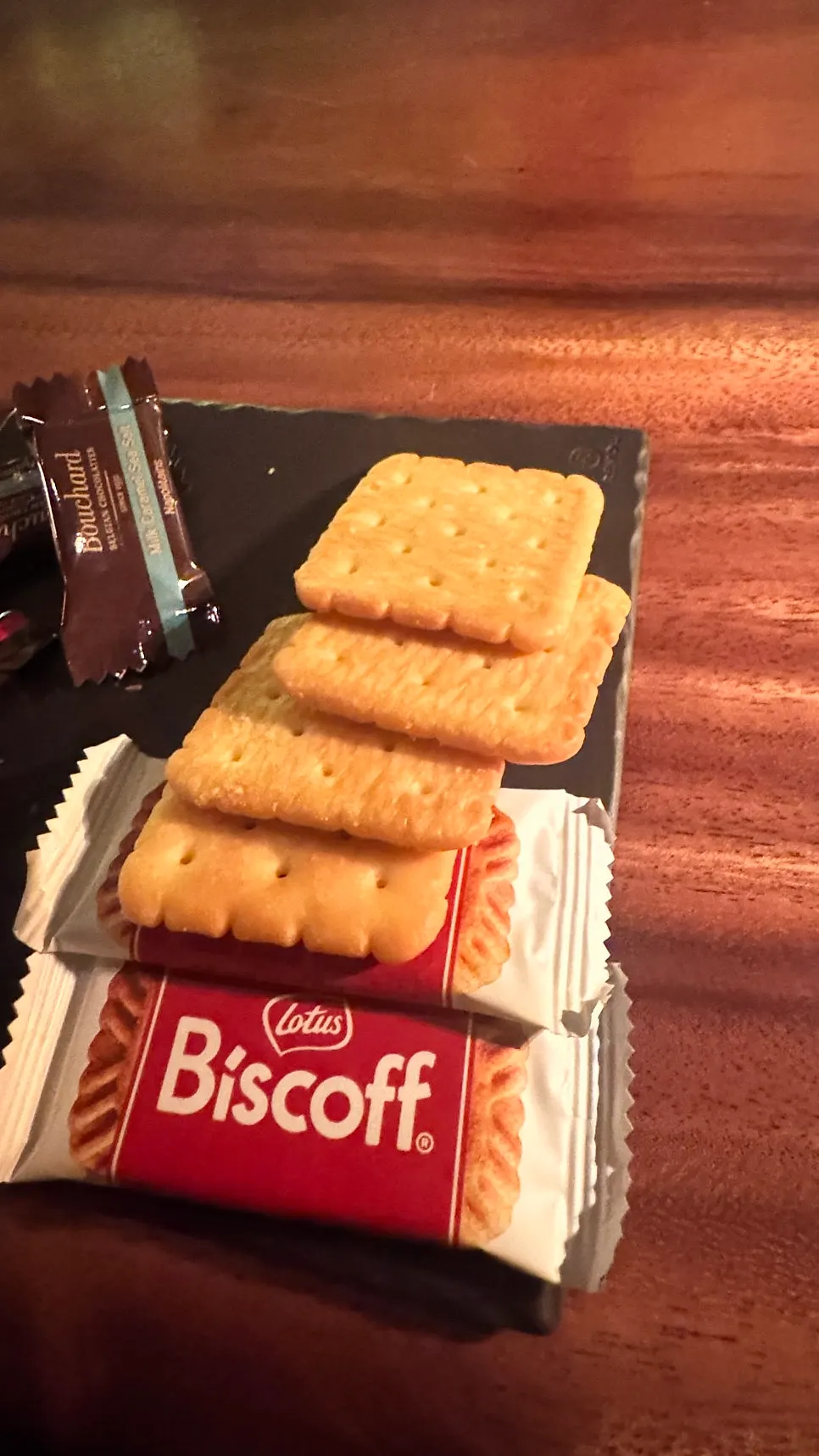 Light complimentary snack assortment