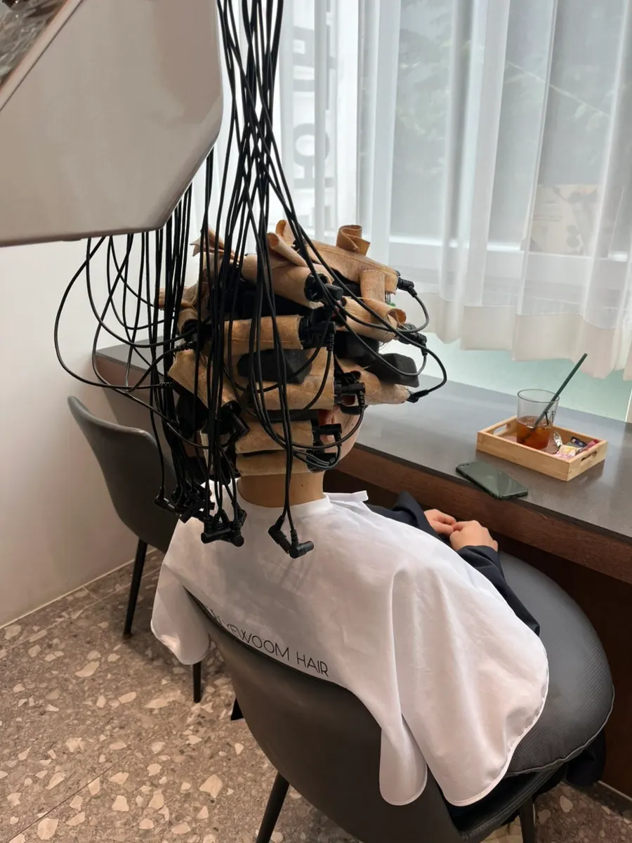 펌 전 중단발 길이 확인