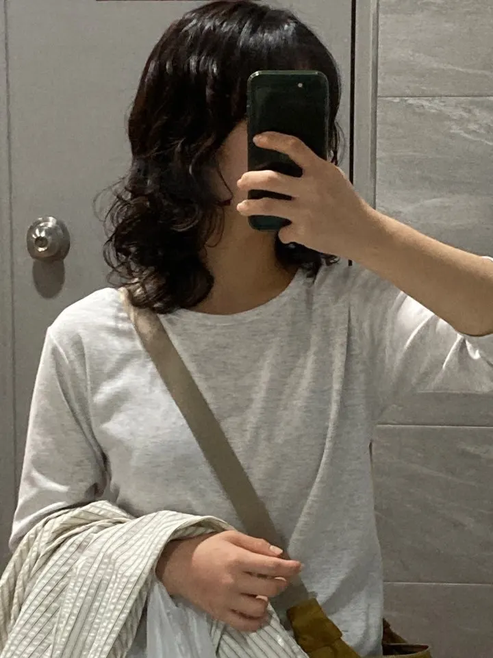 펌 직후 매장에서 찍은 셀카
