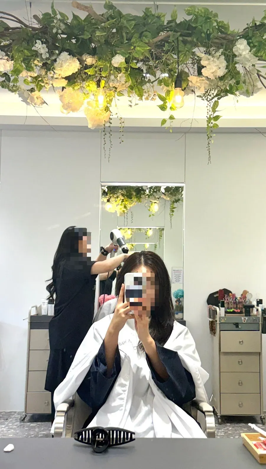 Treatment process checking hair damage level