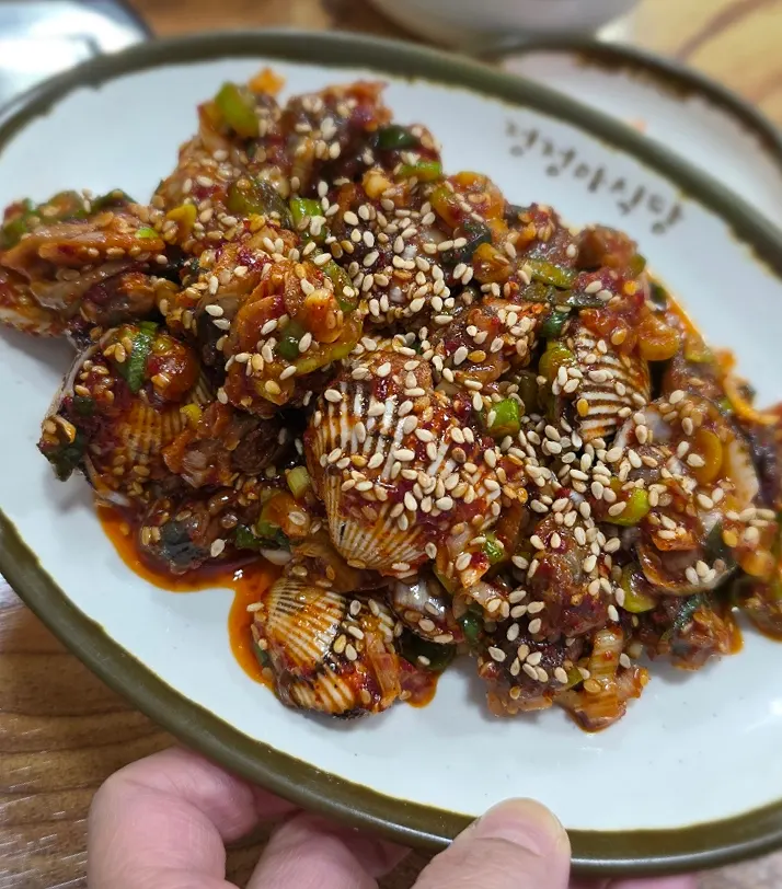 A plate of seasoned cockles shipped direct from the source