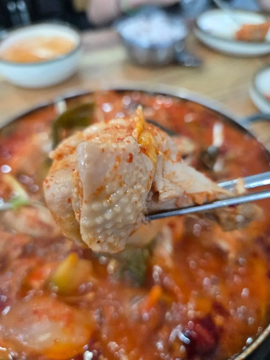 Chicken and potatoes cut into bite-sized pieces
