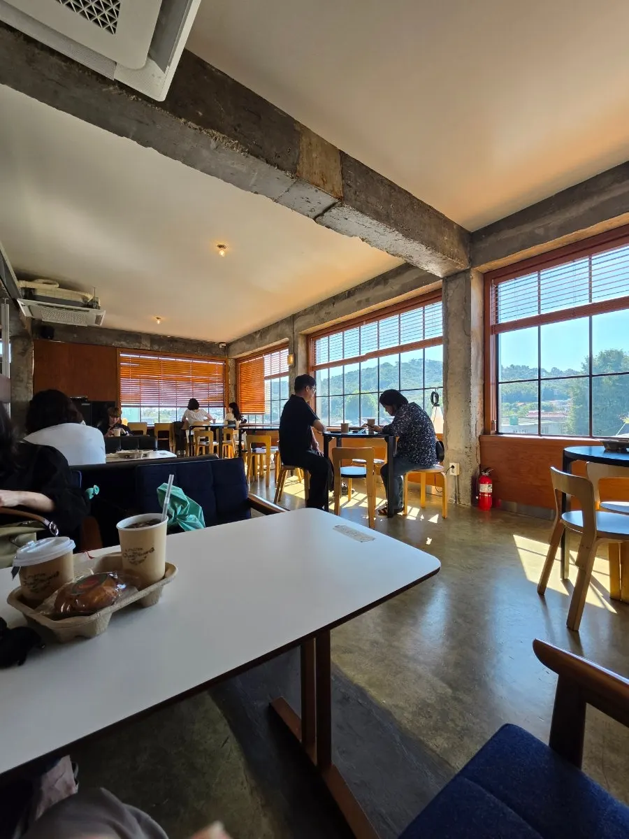 Sunlit window seat area