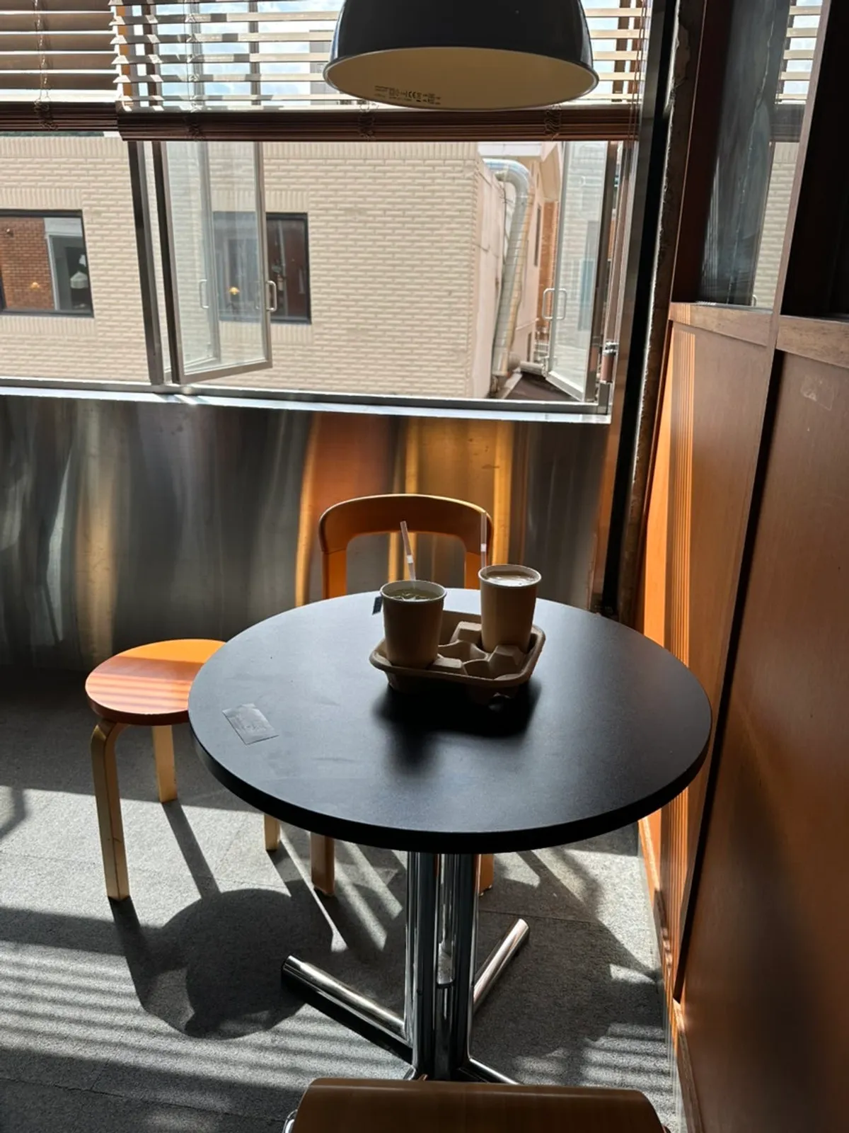 A cup of the signature coconut coffee from Jeong Ji-young Coffee Roasters