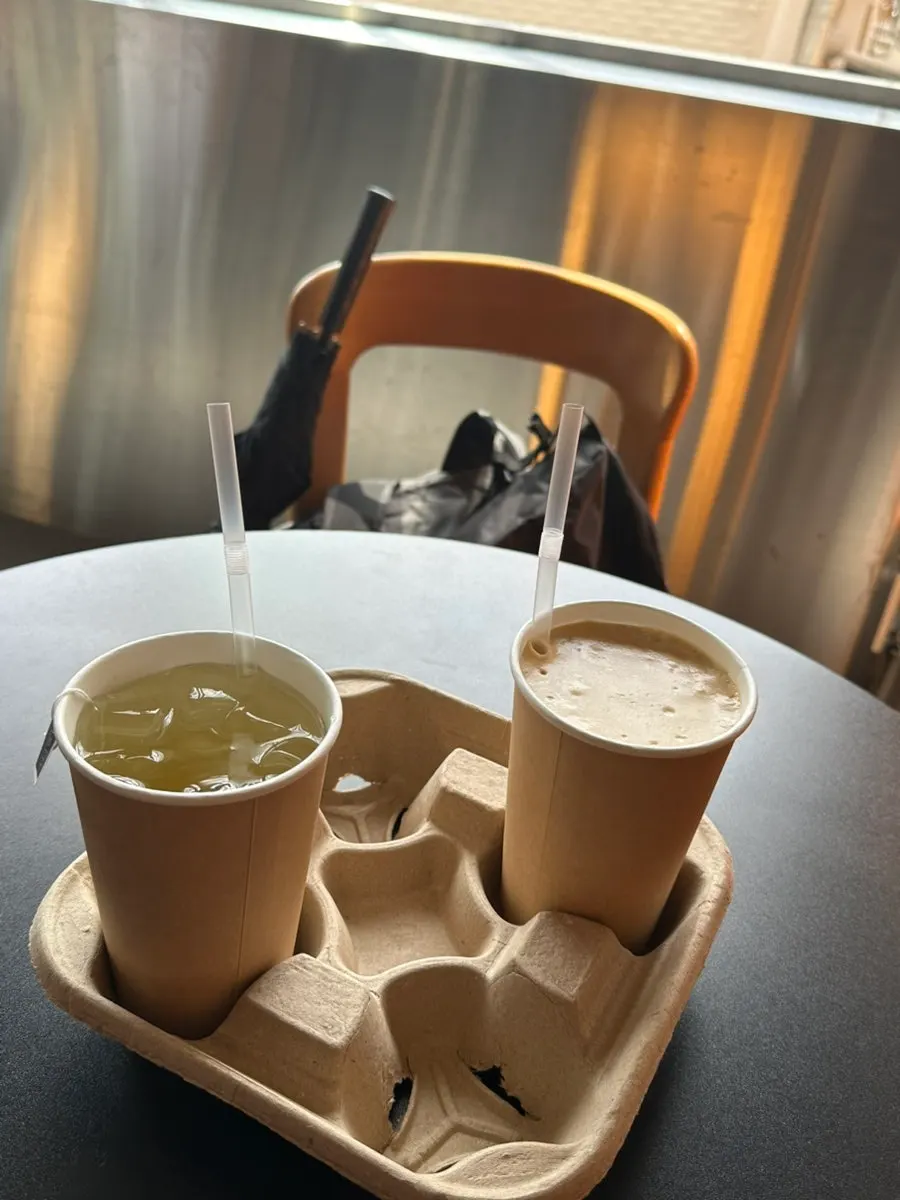 Coconut coffee placed on the table