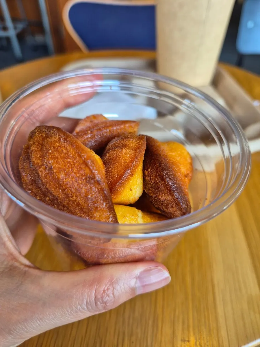 Plate of bite-sized mini madeleines