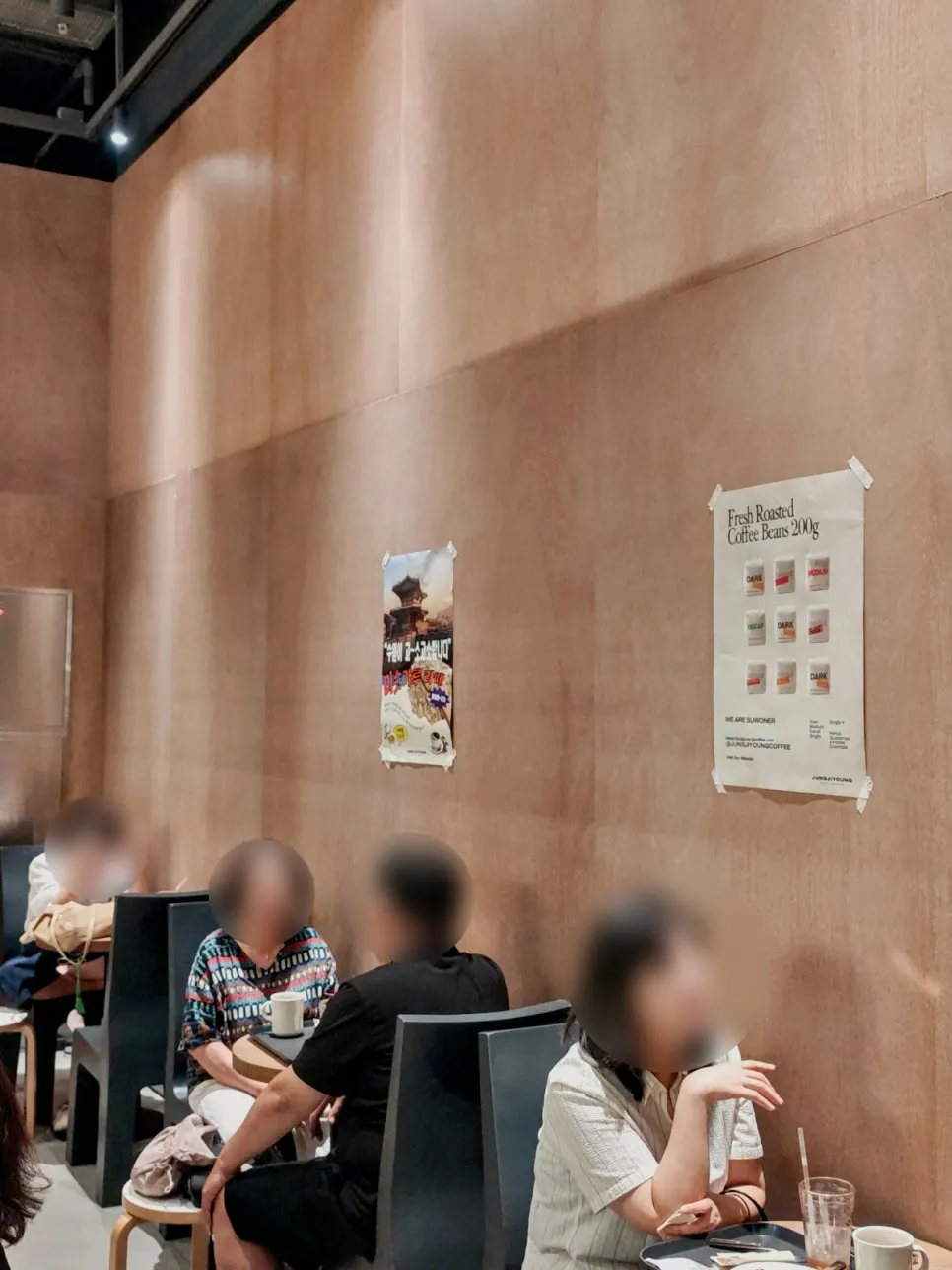 Seating set up inside the café