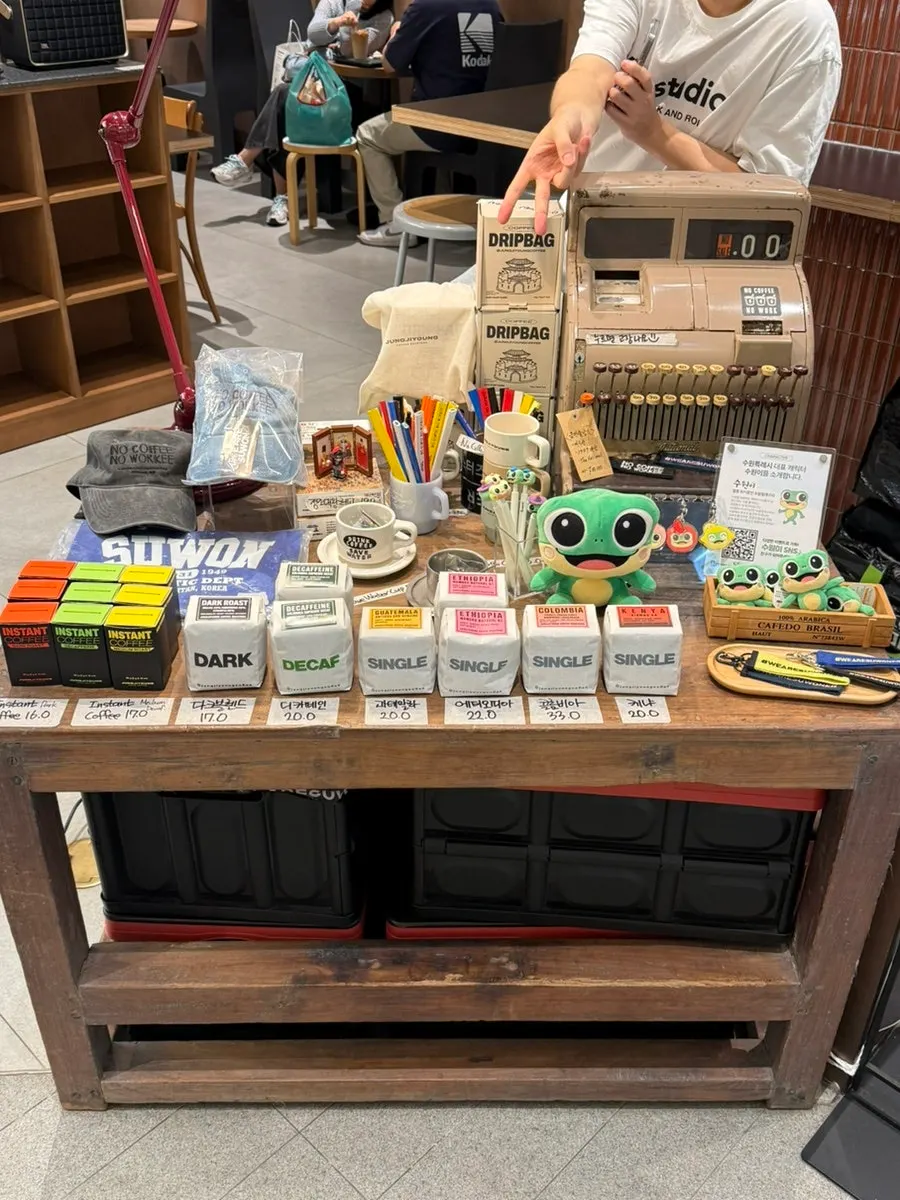 Display shelf of branded goods sold in the store