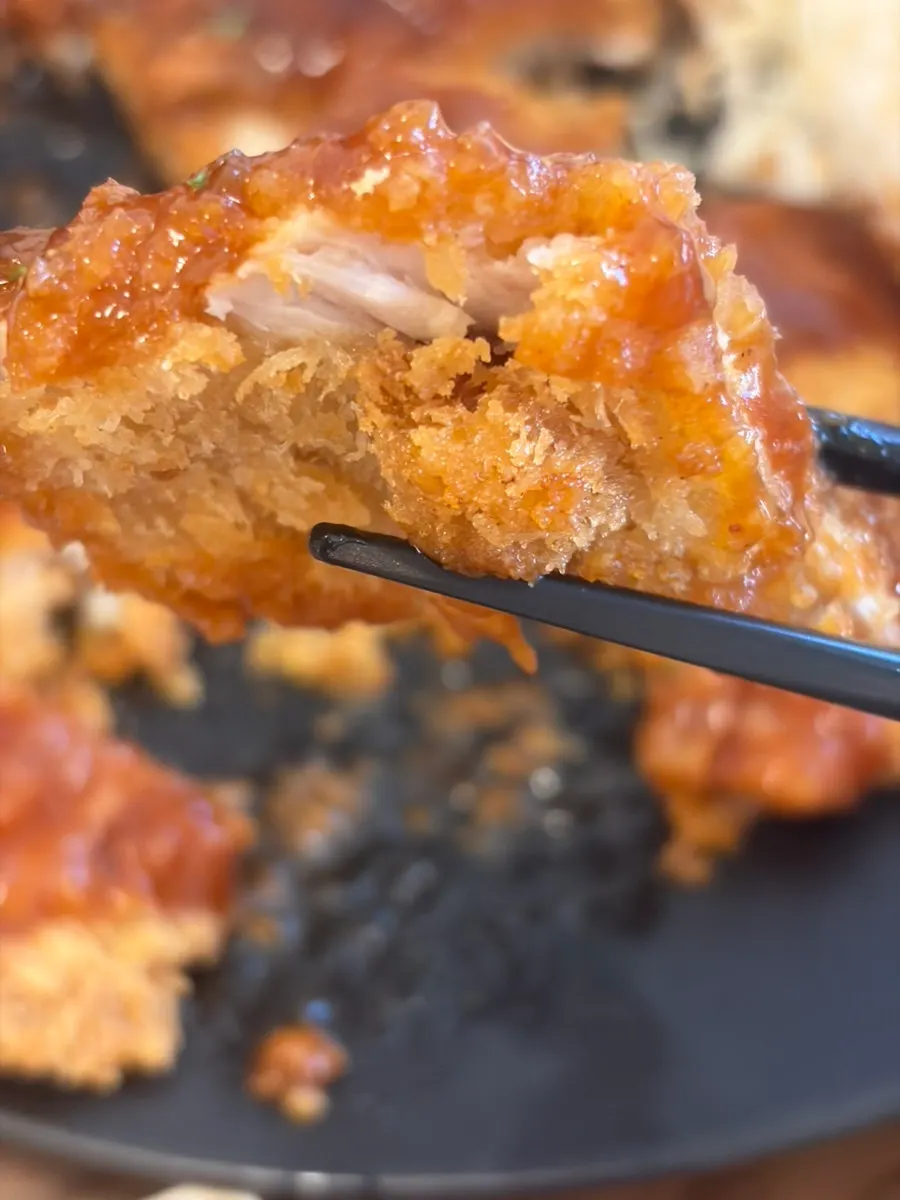 Close-up of the hefty gyeongyangsik king donkatsu